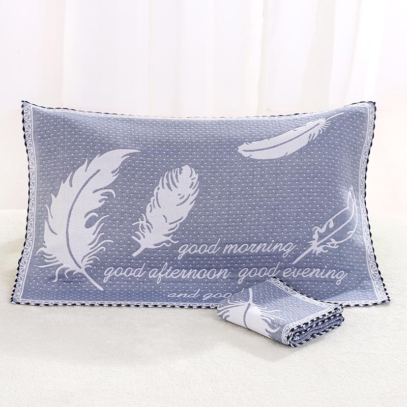 Sada povlaků na polštář a ručníků z čisté bavlněné gázy - Měkké, prodyšné, savé, nepouštějící vlákna (Sada 2)