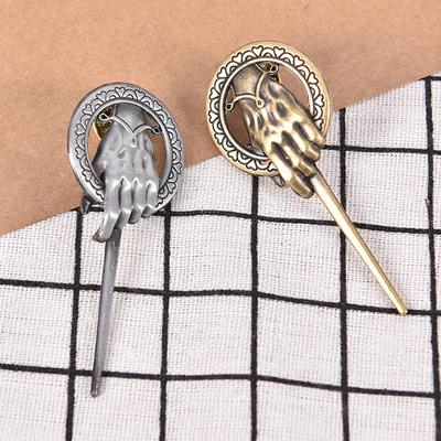 Broche de solapa con forma de trono Broche de mano con forma de trono