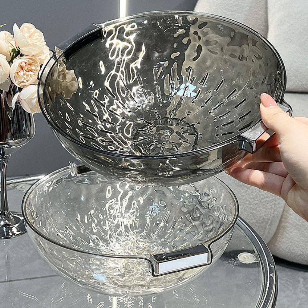 Plastic Drain Basket Double-layer Vegetable Strainer Fruit Vegetable Washing Basket  Kitchen