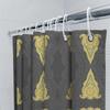 Gold Plated Decorative Shower Curtain Set with Tassel Rod Pocket for Bathroom Home Decoration Gray Yellow