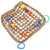 Grass Braided Parrot Chewing Climbing Net Swing Cage Accessories Promote Exercise Coordination for Small Birds Cockatiels