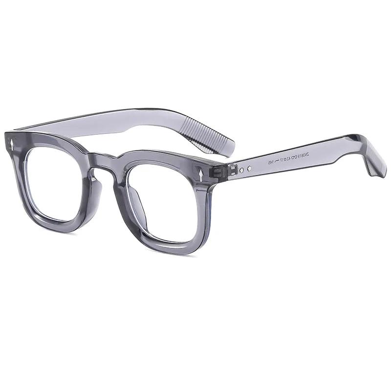 Retro Square Sunglasses Women Rivets Gray Shades UV400 Fashion Men Clear Lens Glasses Frame