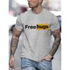 T-shirts décontractés pour hommes Imprimé Free Love T-shirt d'été à col rond pour hommes Vêtements Haut à manches courtes T-shirt Drôle Streetwear T-shirt