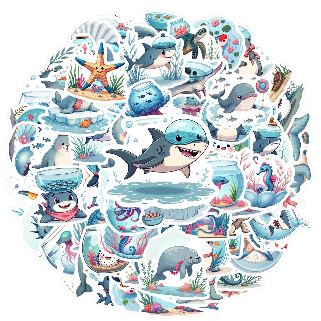 35-150pcs Arctic Marine Animal Stickers Waterproof Diy Surfboard Skateboard Phone Cup Teacher Reward Stickers Supplies