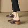 Sexy High Heels Mule Ladies Leather Sole Slippers Ladies Pointed Platform Mule Slip Shoes Women