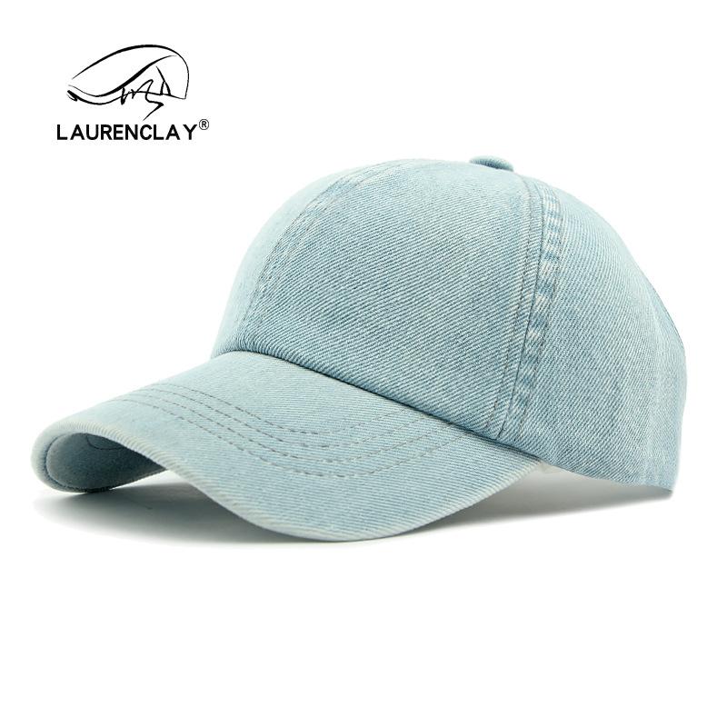 

Stylish and simple light board cap women s sunscreen sun hat washed denim soft top exposed ponytail baseball cap adjustable світло-синій колір