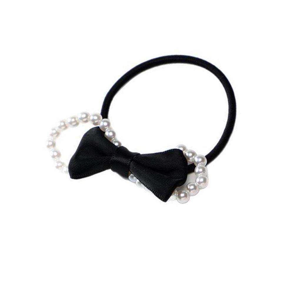 Korean Style Pearl Bow Hair Tie: Elegant 3D Bow Clip Hair Accessory