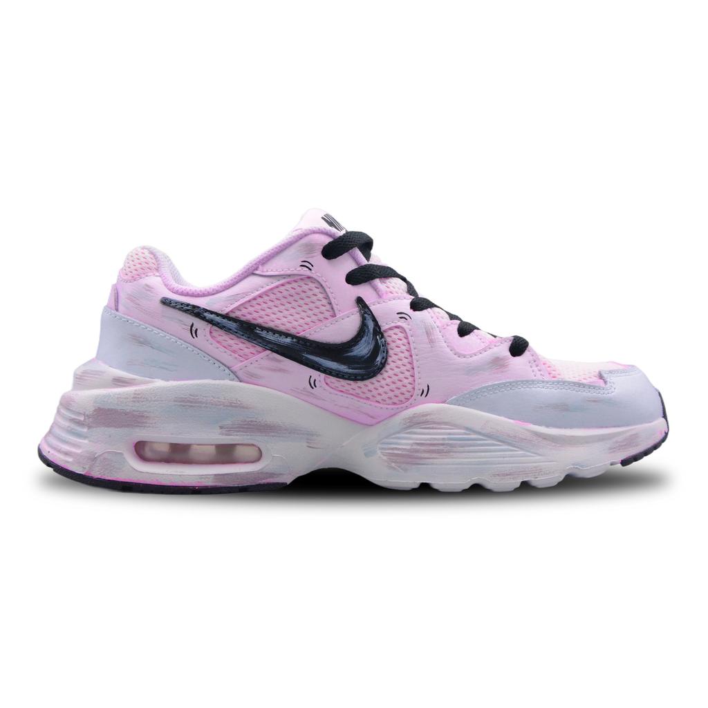Nike Air Max Fusion Tkanina Amortyzacja Wsparcie Lekkie Niskie Cholewki Poduszka Powietrzna Codzienne Buty do Biegania Damskie Różowo-Fioletowe CJ1671-100(Zespół257-)