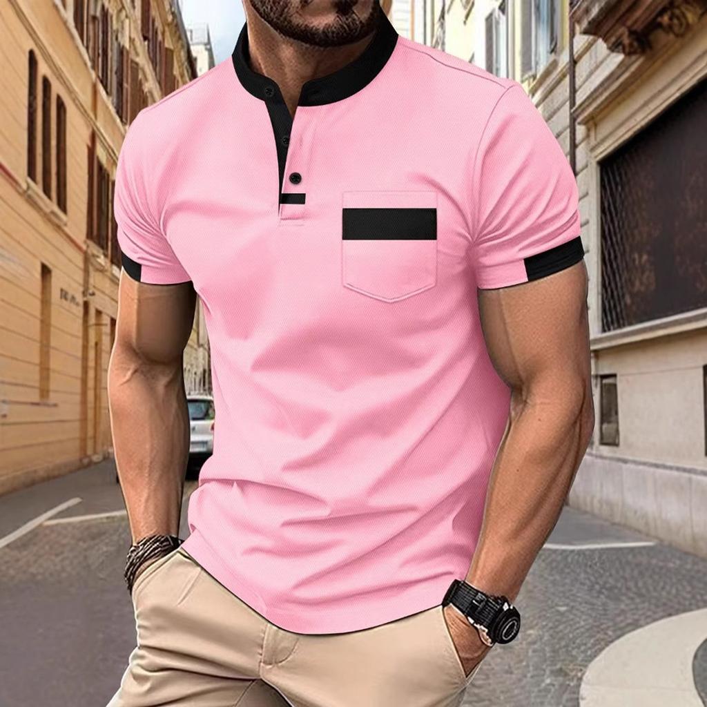 Herr Casual, Basic, Populär, Krage, Knapp, upp Skjorta, Skjorta, T-shirt, Topp