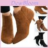 Womens Pointed Toe Kitten Low Heel Ankle Booties Winter Zipper Boots Stylish Comfort