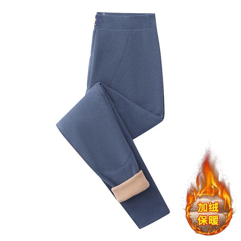 Chinese Men's German Velvet High-waisted Thermal Pants, Piled Thickened Knee Pads, Primed Dad Wears Winter Cotton Pants