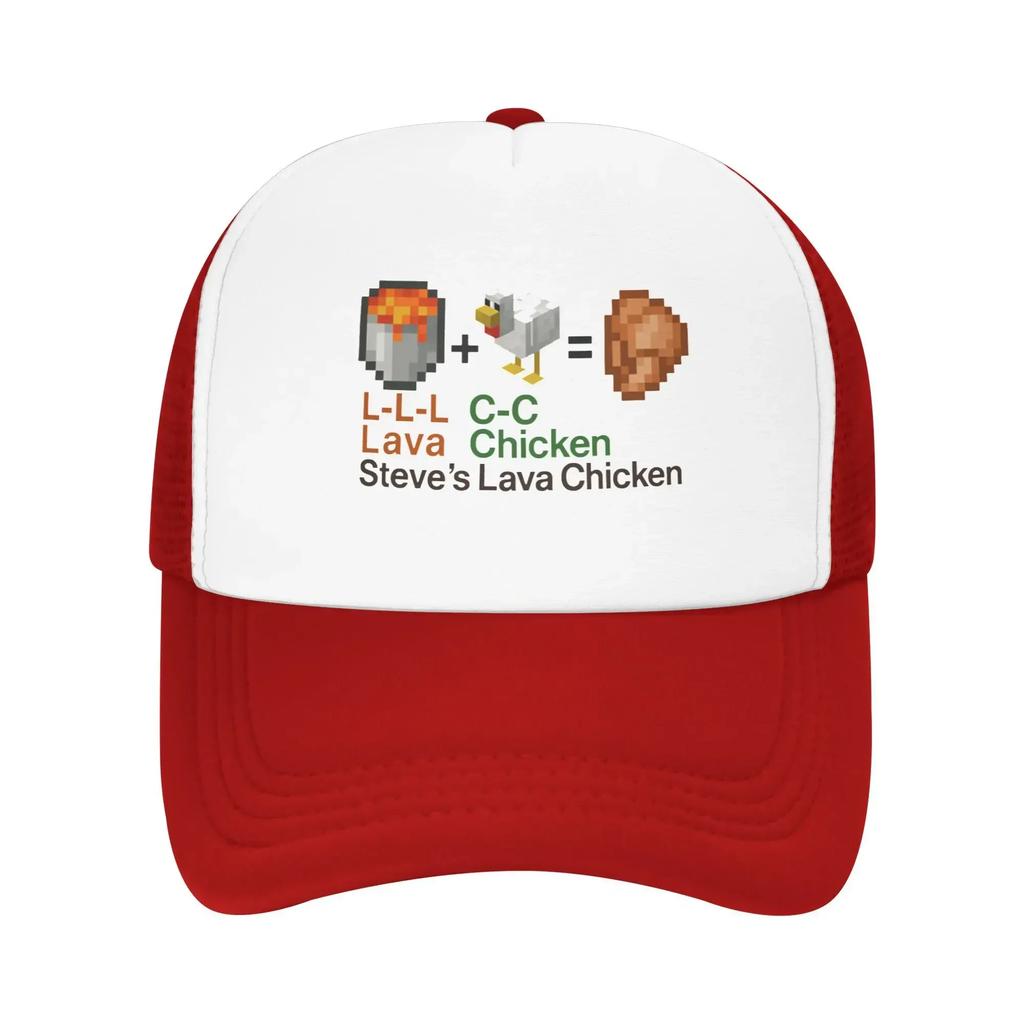 Lava Chicken Steve's Mine Fan Art Pool Party Mesh Baseball Caps Men  Printing Female Beach Coquette Hat Snapback Cap