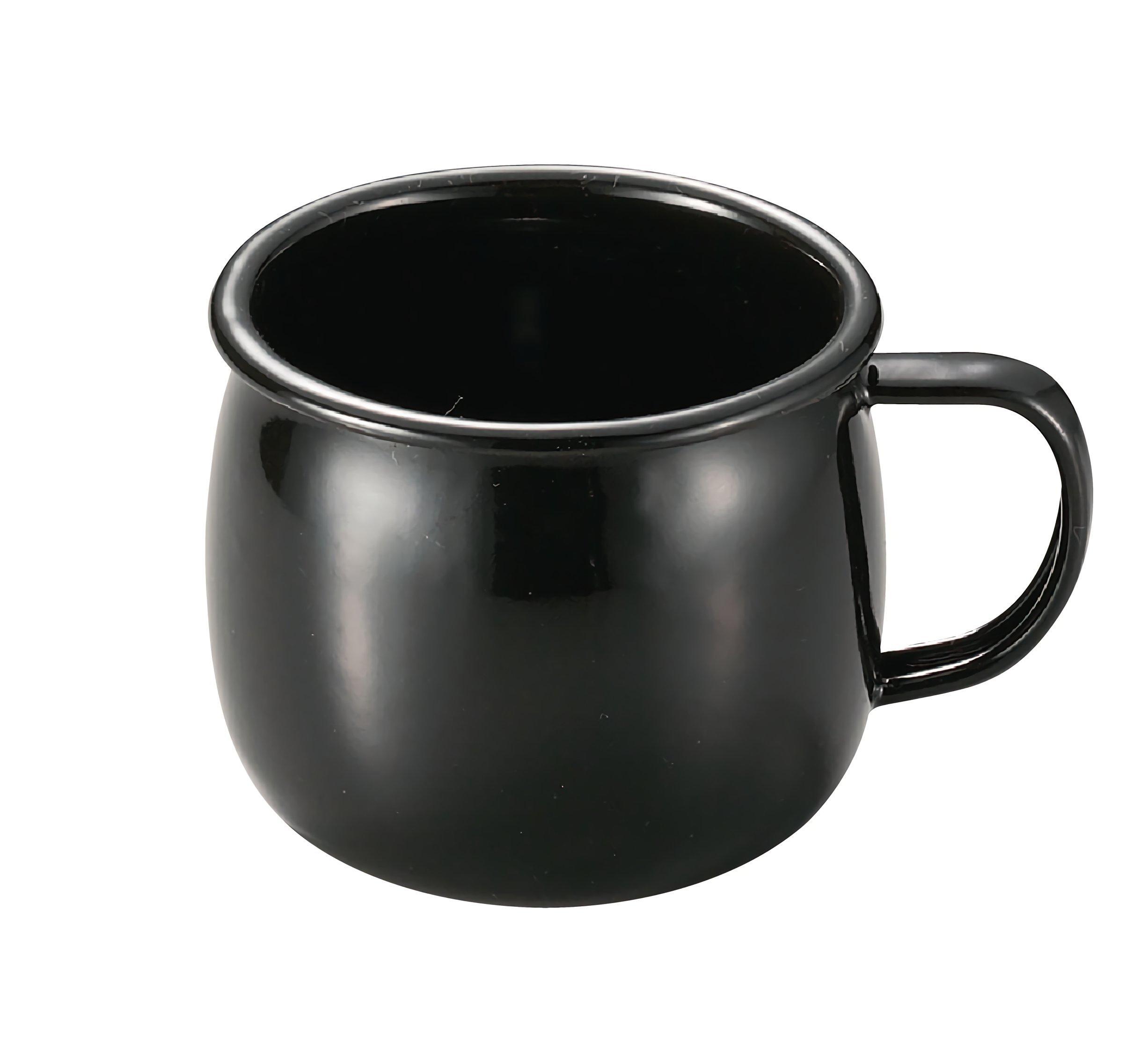 Captain Stag BBQ Enamel CS Black Label Cup, Mug, 400ml, Black, UH-519 чёрный