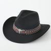 New Western cowboy hat, Tibetan wool top hat, men's and women's autumn/winter outdoor ox-head accessory, travel riding hat