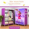 Simple Non-Woven Dustproof Folding Wardrobe with Steel Frame and Hanger