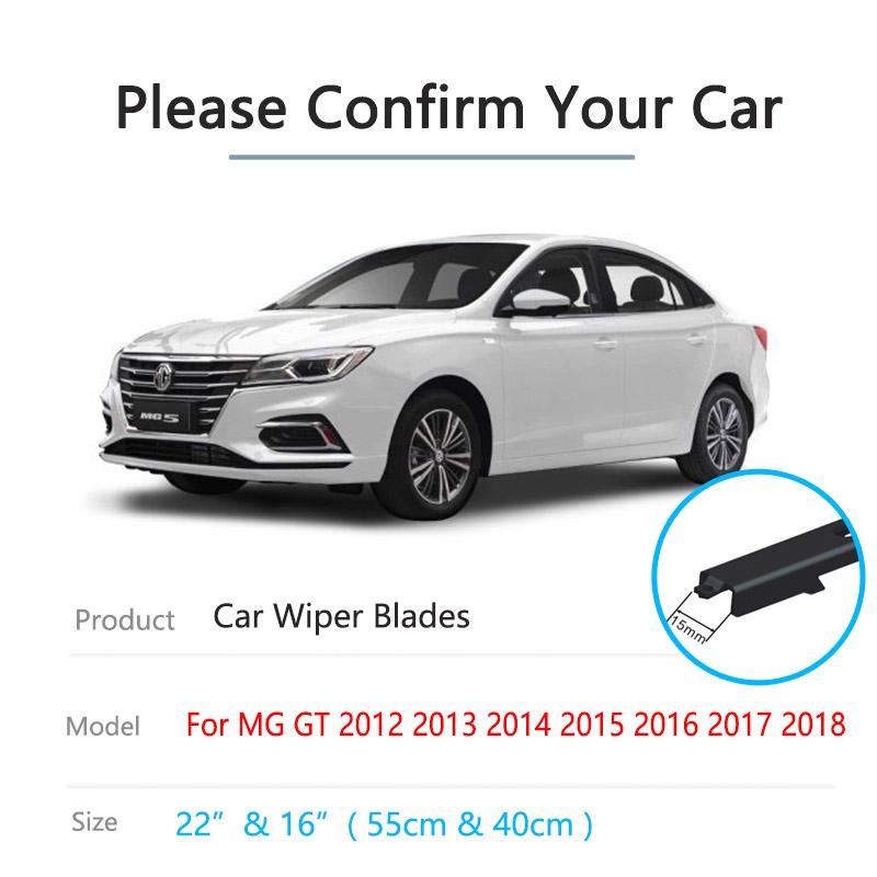 For MG 5 GT AP12 2012~2018 Windows Wiper Blades Frameless Rubber Arm Car Accessories Washers Cleaning Replacement High