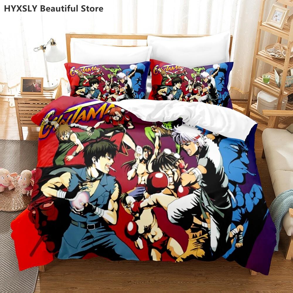 Gintama Bedding Set Duvet Cover Pillowcases For Adult Kids Single Double Full Queen King Kids Teens Sakata Gintoki Bed Linen