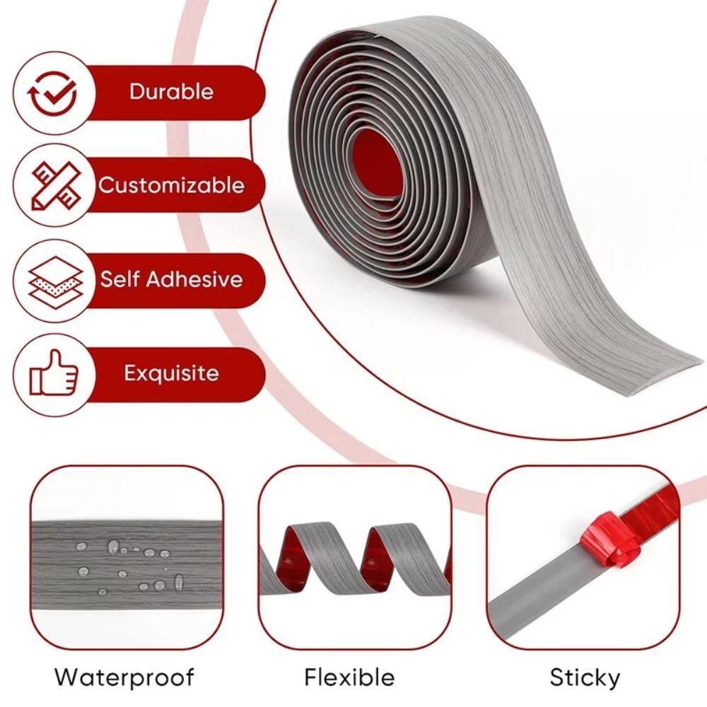PVC Material Self Adhesive Floor Transition Strip Wood Like Door Seal  Door Bottom Sealing