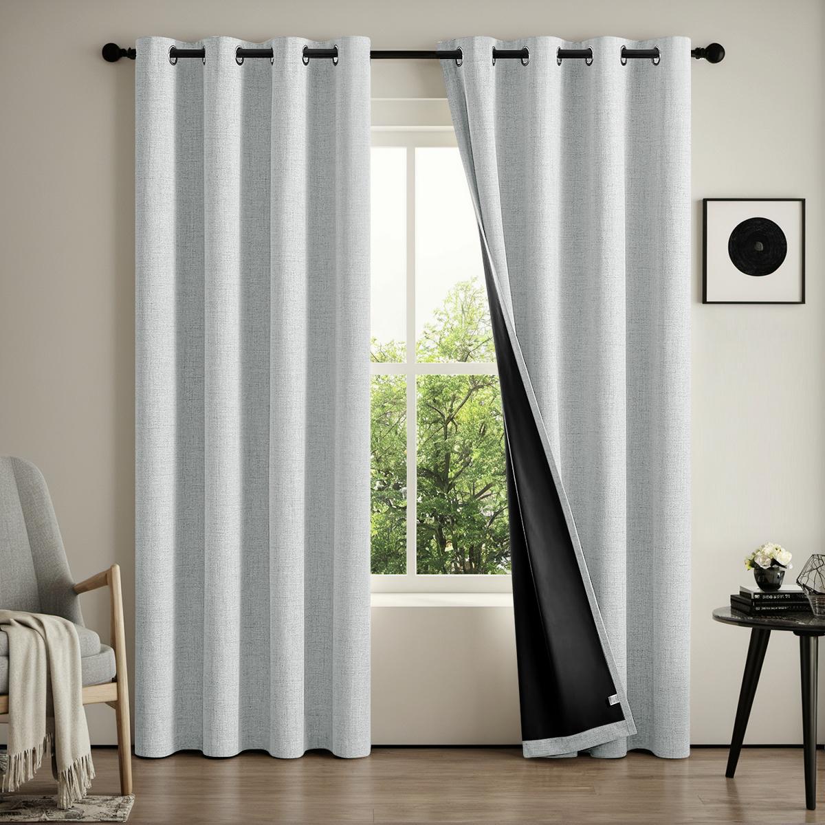 

1 шт. однотонные шторы с полным затенением и защитой от солнца, 100% затемнение, шторы для спальни и гостиной 132X213CM 1PC&Grommet Top белый