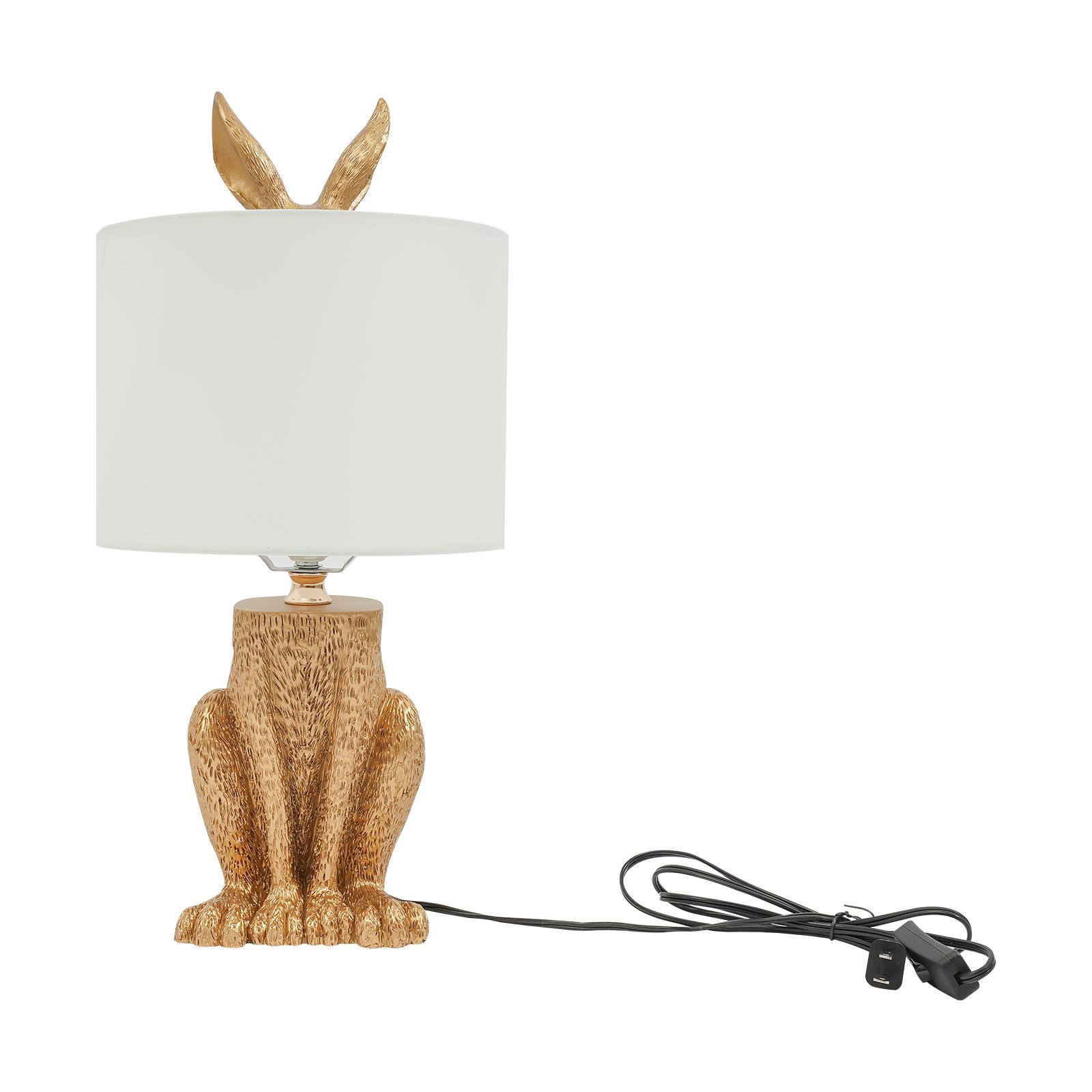 

Modern Golden Rabbit Table Lamp 110V with E26 Bulb Base Lighting Fixtures for Living Room Desk Lights (Bulb Not Included) Beige білий