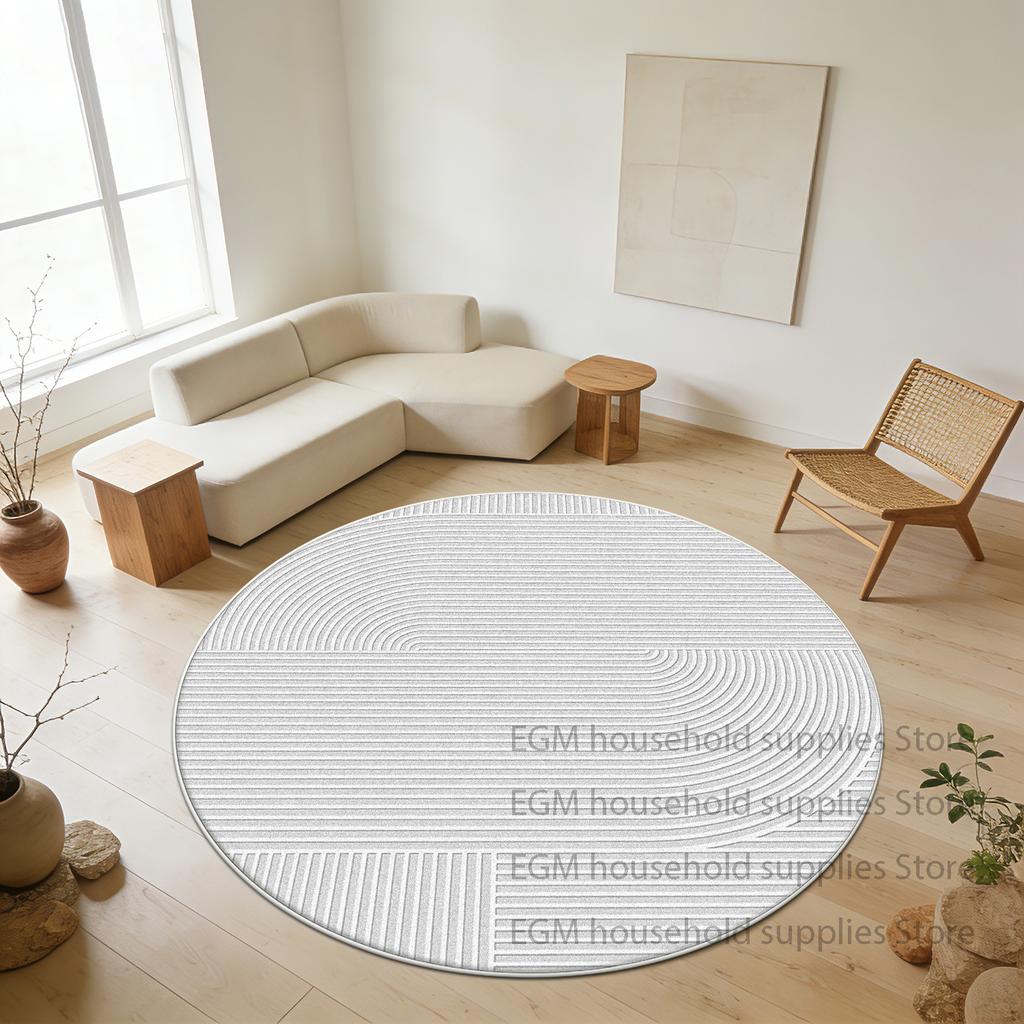 Modern Style Rugs Minimalist Living Room Decoration Bedroom Round Soft Carpet Anti-slip Bedside Lounge Washable Floor Mat Study