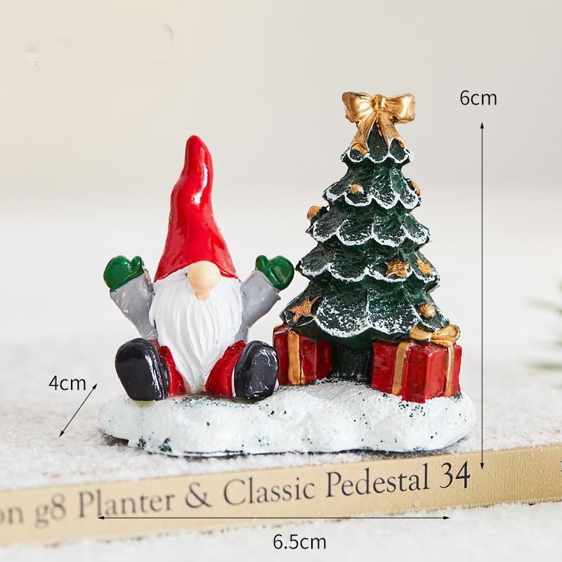 New Resin Santa Claus Small House Decoration Hotel Shopping Mall Showcase Desktop Holiday Scene Decoration