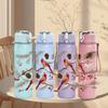 1PC Red Bird Winter Branch Print 750ml Color Plastic Sports Water Bottle Leakproof Flip Straw Lid Suitable for Sports Office Home Use