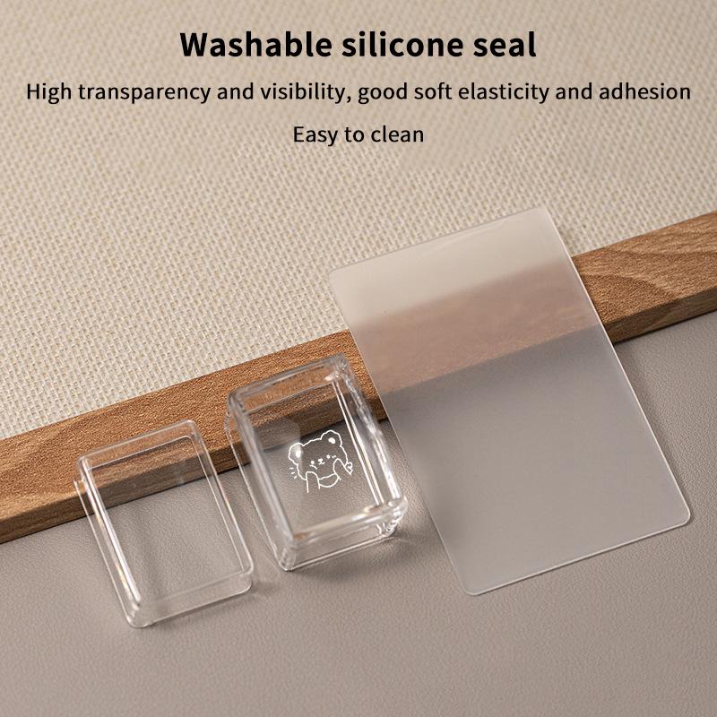

Nail Art Rectangular Clear Stamp Multi-Function French Tip Stamp High-Transparency Silicone Stamp Tool onesize