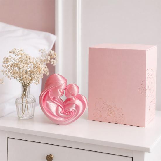 Mini Size Ornament 3D Printed Matte Texture Figure Abstract Maternal Love Heart Sculpture