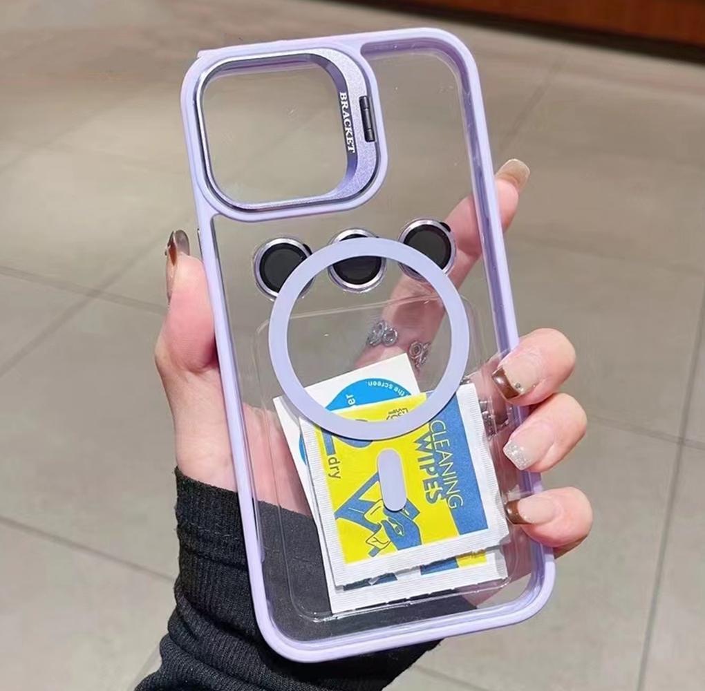 

Роскошный магнитный противоударный чехол для телефона iPhone 16 15 14 13 12 11 Pro Max 14 15 16 Plus Funda Stand Glass Защитная крышка для объектива For iPhone 13&Case & Holder