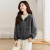 Spring 2025 Women's Casual Loose-Fit Hoodie Jacket - Trendy Age-Reducing Niche Design