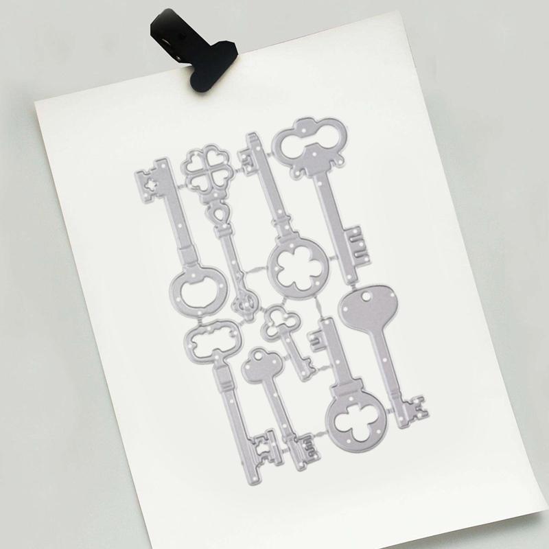 Key Shape Cutting Dies Scrapbooking Templates Carbon Steel Die Cut Templates for Card Making Packaging