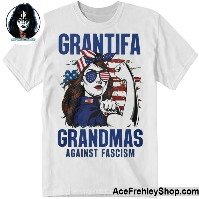 Футболка с американским флагом «Бабушки против фашизма» Унисекс S