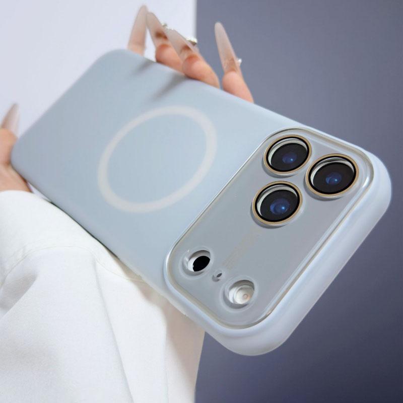 Luxury Large Window Jelly Matte Magnetic forMagsafe Case foriPhone 17 16 15 14 Pro Max Wireless Charge Candy Defender Cover