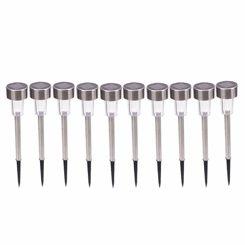 Outdoor Garden Stainless Steel Led Solar Landscape Path Lights Lamp Yard