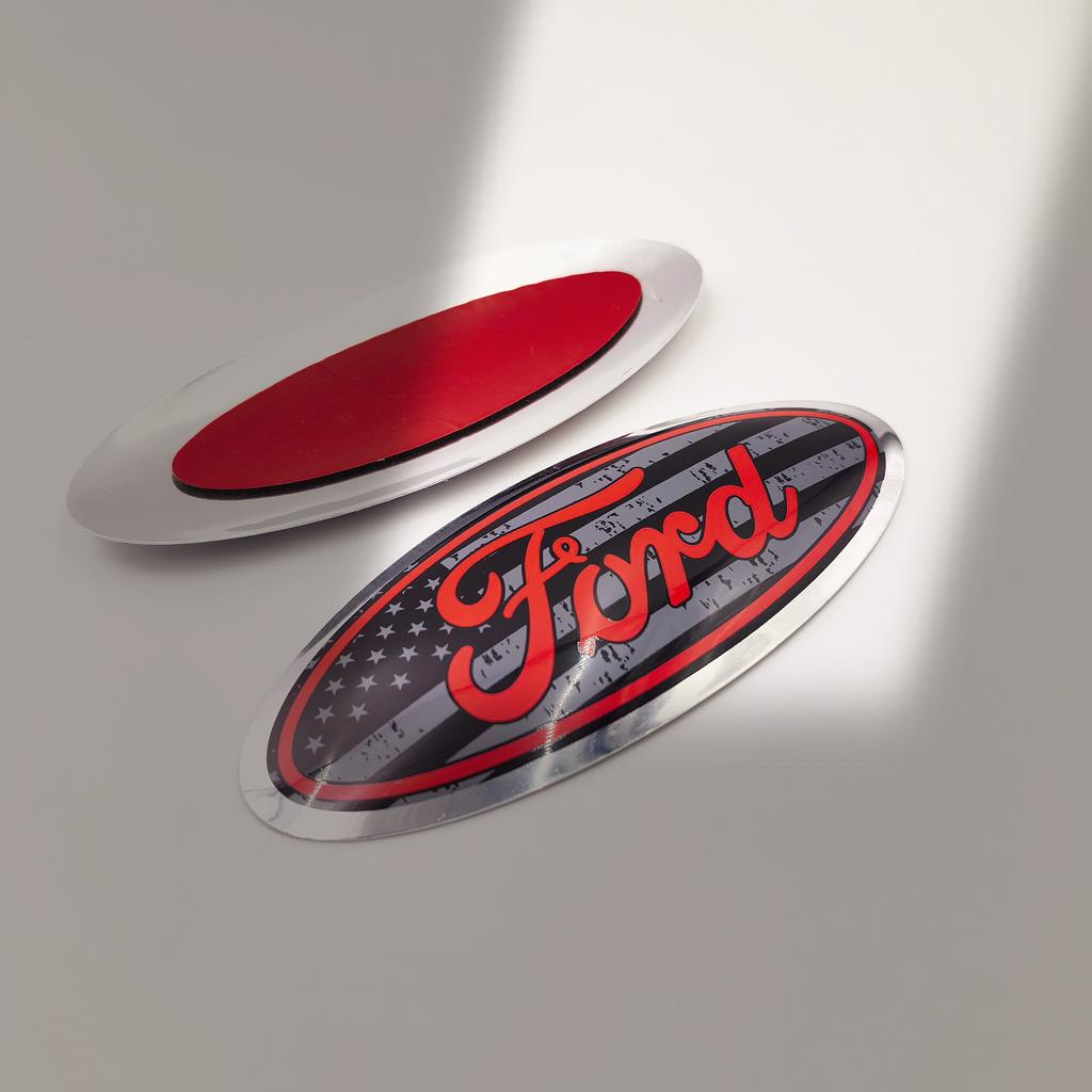 Car Front Hood Emblem Bonnet Badge Rear Trunk Badge 125mm For Ford Focus mk2 mk3 Fiesta mk7 Ranger Mondeo mk4 S-MAX Kuga