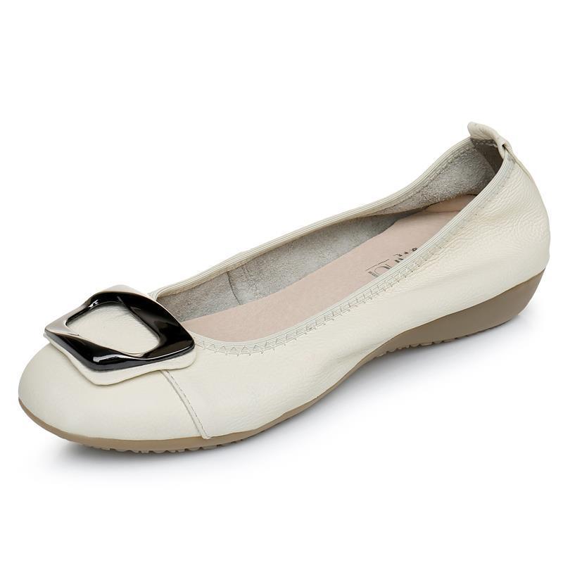 Fashion Big Size Women Ballet Flats 2025 Spring Autumn Round Toe Flat Single Shoes Elegant Comfortable Soft Soled Women Boat Shoes
