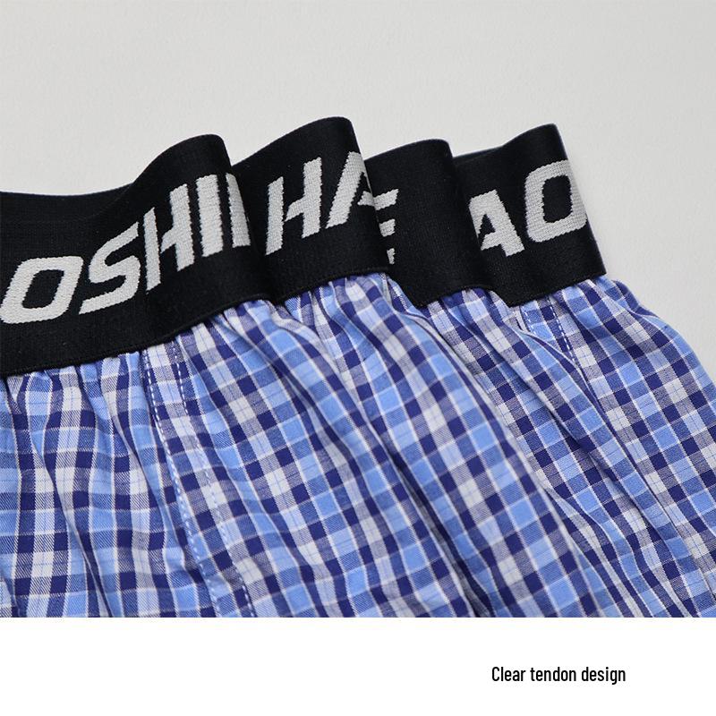 Men’s Loose Fit Plaid Cotton Boxer Briefs Pajama Pants