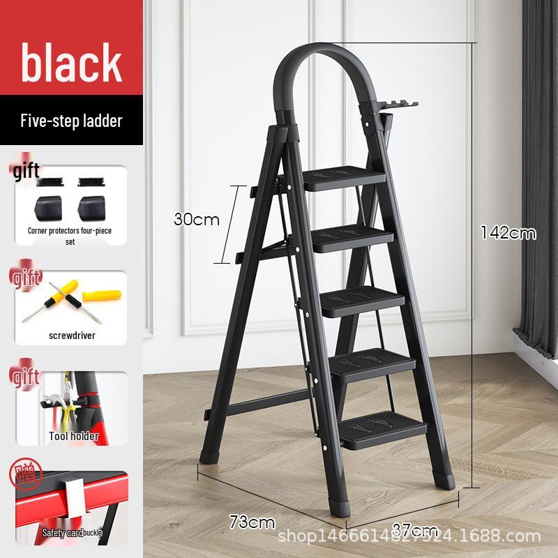 HongfuLai Thickened Folding Household Ladder: 3 to 6 Steps, A-Frame Design