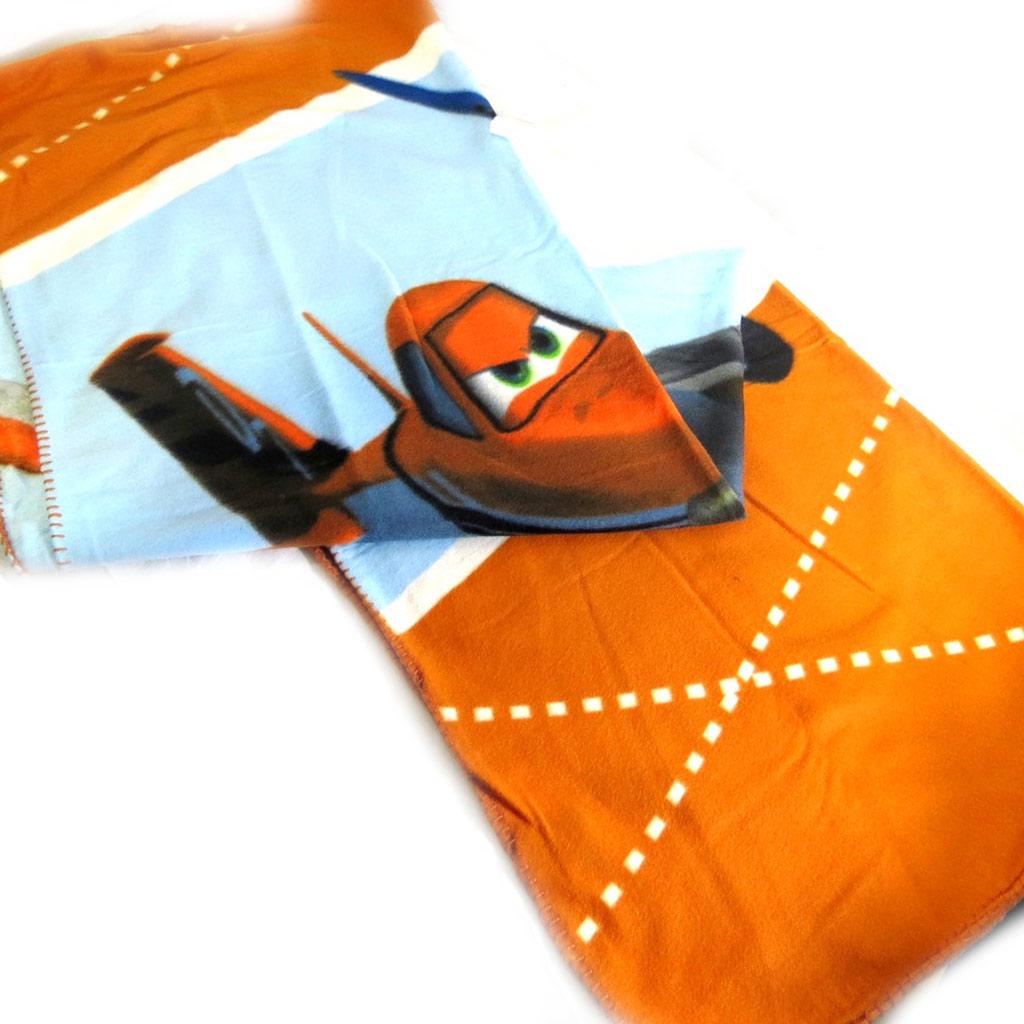 Planes [K8657] - Plaid Polaire 'Planes' bleu orange