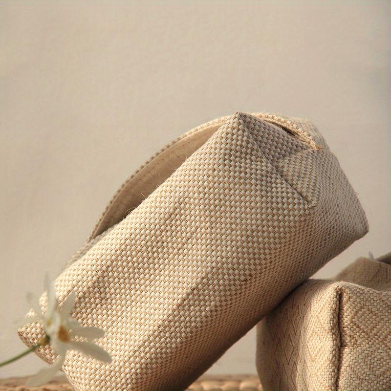 1PC Cotton Linen Tissue Box Simple Concave Shape Paper Storage Box for Home Living Room Bedroom Desktop