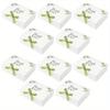 10pcs Kraft Paper Gift Boxes with Lids Bridesmaid Proposal Box Treat Box with Green Ribbon Party Favor Box with Gift Soap Gift Wrap Box for Birthday