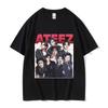 Korean Ateez Graphic Print T Shirt Mens Women Retro Harajuku Fashion Tshirts Hip Hop ONeck Oversized Cotton Tshirt Streetwear