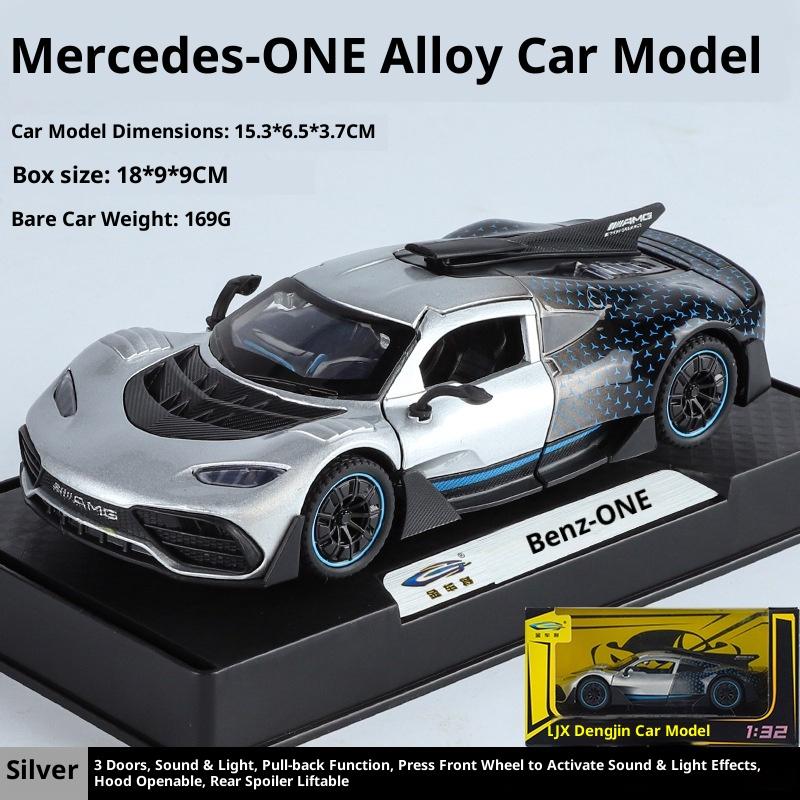 1:32 Scale Amg One Sports Car Model - Alloy Diecast Vehicle With Opening Doors Sound Light Effects Pull Back Power Kids Toy Car
