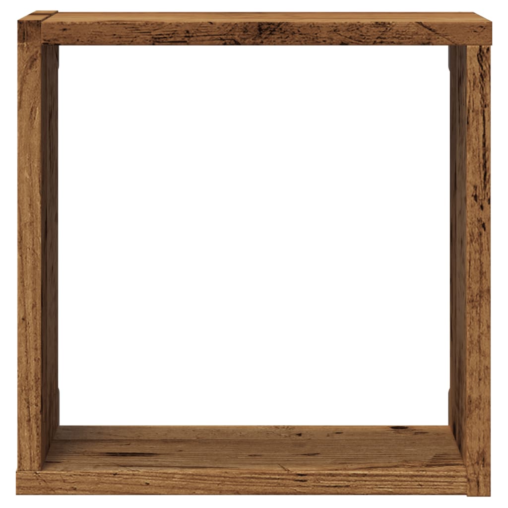 Cube Wall Shelves Set of 6 Rustic Wood Look 30 x 15 x 30 cm Wood Based Material