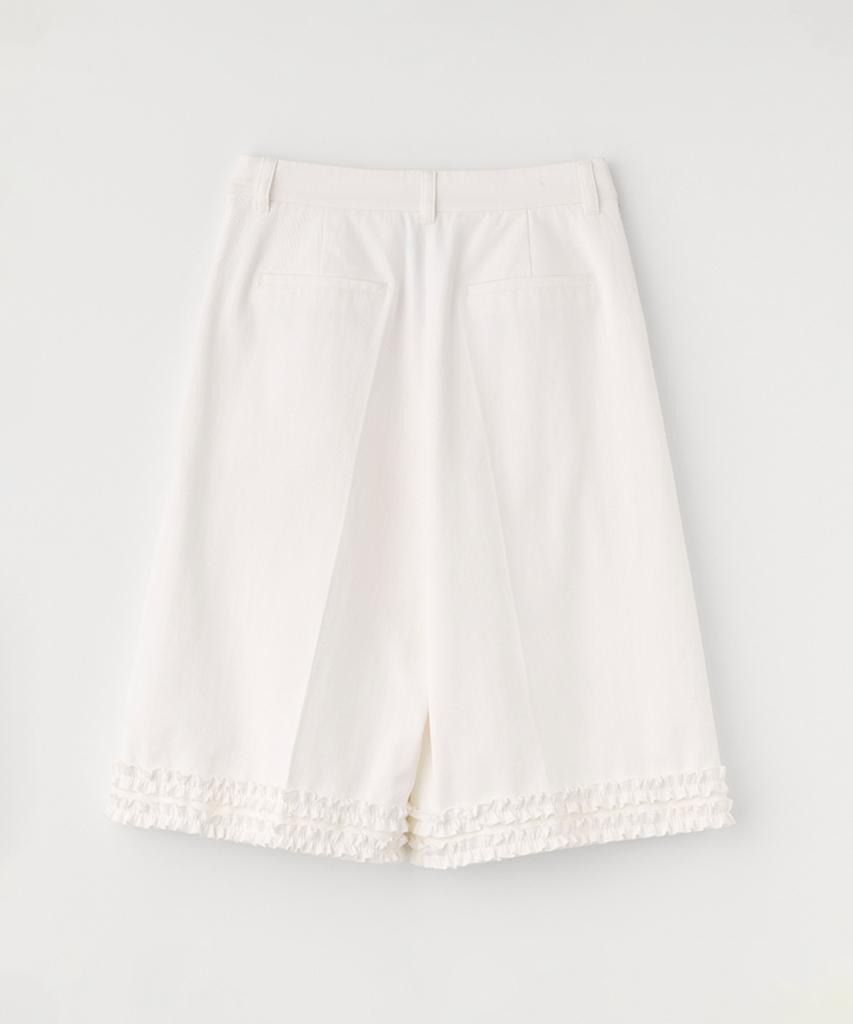 Selliteiljeu Bermuda Two Tuck Frill Pants_White