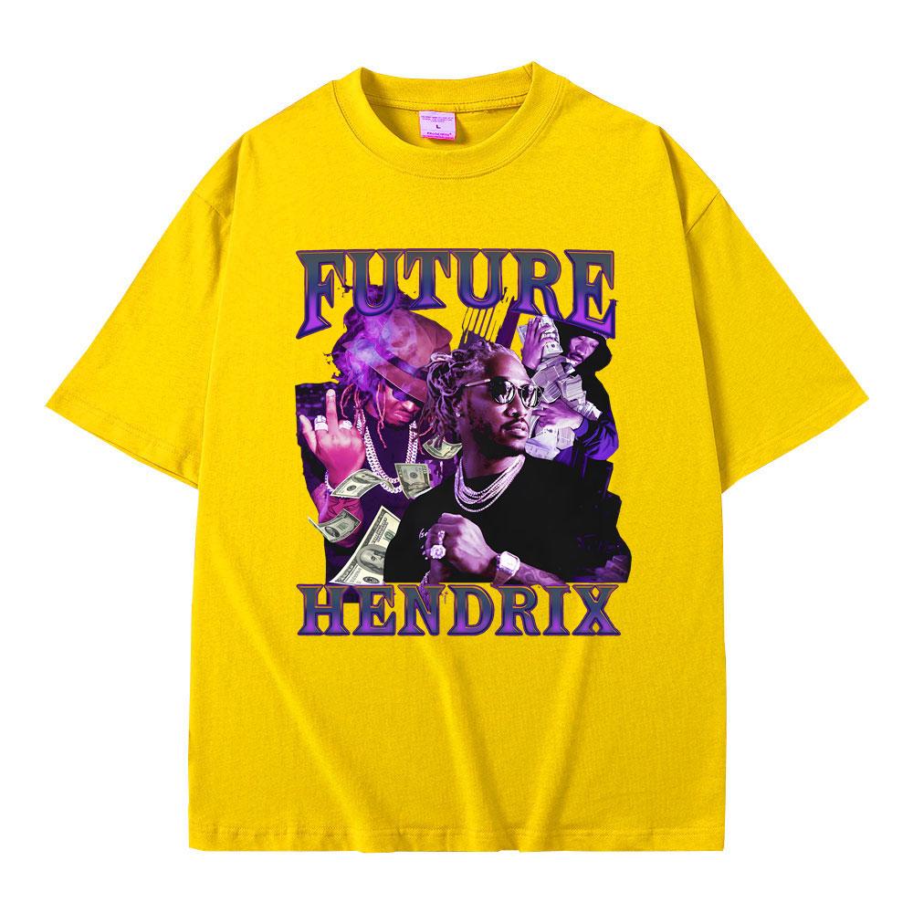 Rapper Future Hendrix Graphic Print T-shirts Men Women Hip Hop 90s Vintage Tees Short Sleeve Men's Streetwear Oversized Tshirt