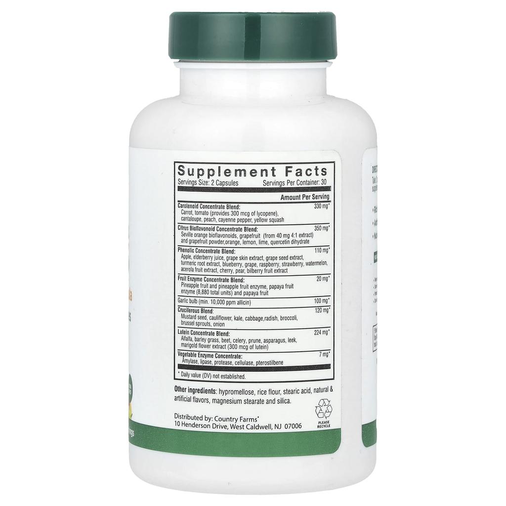 Super Fruits & Vegetables, Natural Fruit & Vegetable Formula, 60 Capsules