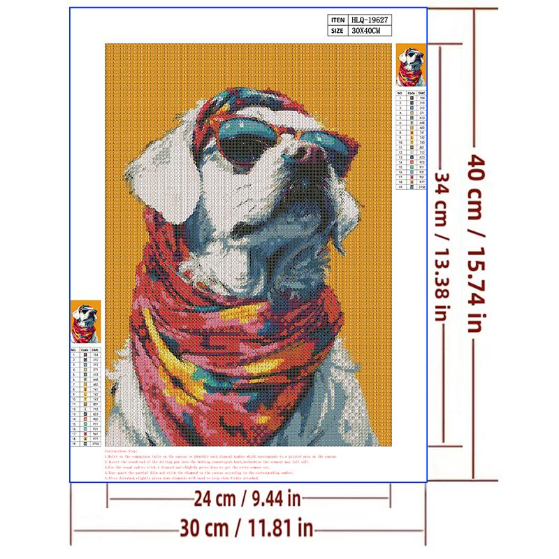 5d DIY Diamond Painting Cross Stitch Colorful Puppy Animals Diamond Embroidery Mosaic Full Round Drill Home Decor Arts