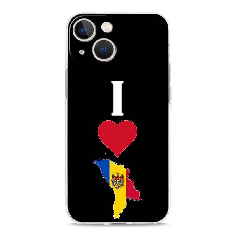 Capa de Celular Para iPhone 17 Air Cases iPhone 16 15 12 13 14 Pro Max SE 7 8 Plus iPhone11 Capa Macia Transparente Bandeira da Moldávia